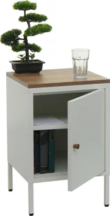 Stolik nocny HWC-L84, szafka nocna komoda stolik nocny szafka, metal 63x40x40cm, pokryty melaminą ~ biały - Szafki nocne Stolik nocny HWC-L84, szafka nocna komoda stolik nocny szafka, metal 63x40x40cm, pokryty melaminą ~ biały - Szafki nocne - miniaturka - grafika 1