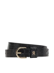 Tommy Hilfiger Pasek Damski Essential Effortless 2.5 Croc Go AW0AW17755 Czarny - Paski - miniaturka - grafika 1