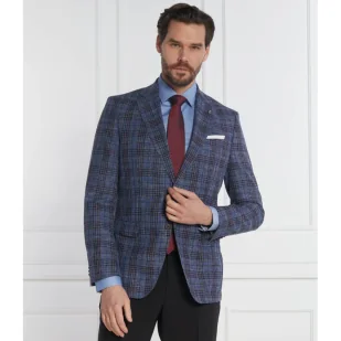 BOSS Wełniana marynarka H-Hutson-233 | Slim Fit | z dodatkiem lnu - Marynarki męskie - miniaturka - grafika 1