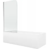 Wanny - Mexen Vega wanna prostokątna 180 x 80 cm z obudową i parawanem 1-skrzydłowym 70 cm, transparent, chrom - miniaturka - grafika 1