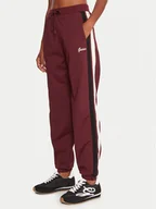 Spodnie sportowe damskie - Guess Spodnie dresowe V5BB02 KCX22 Bordowy Regular Fit - miniaturka - grafika 1