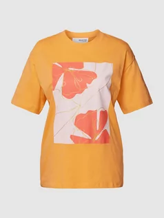 Koszulki i topy damskie - T-shirt z bawełny z nadrukiem z przodu model ‘TILA’ - grafika 1