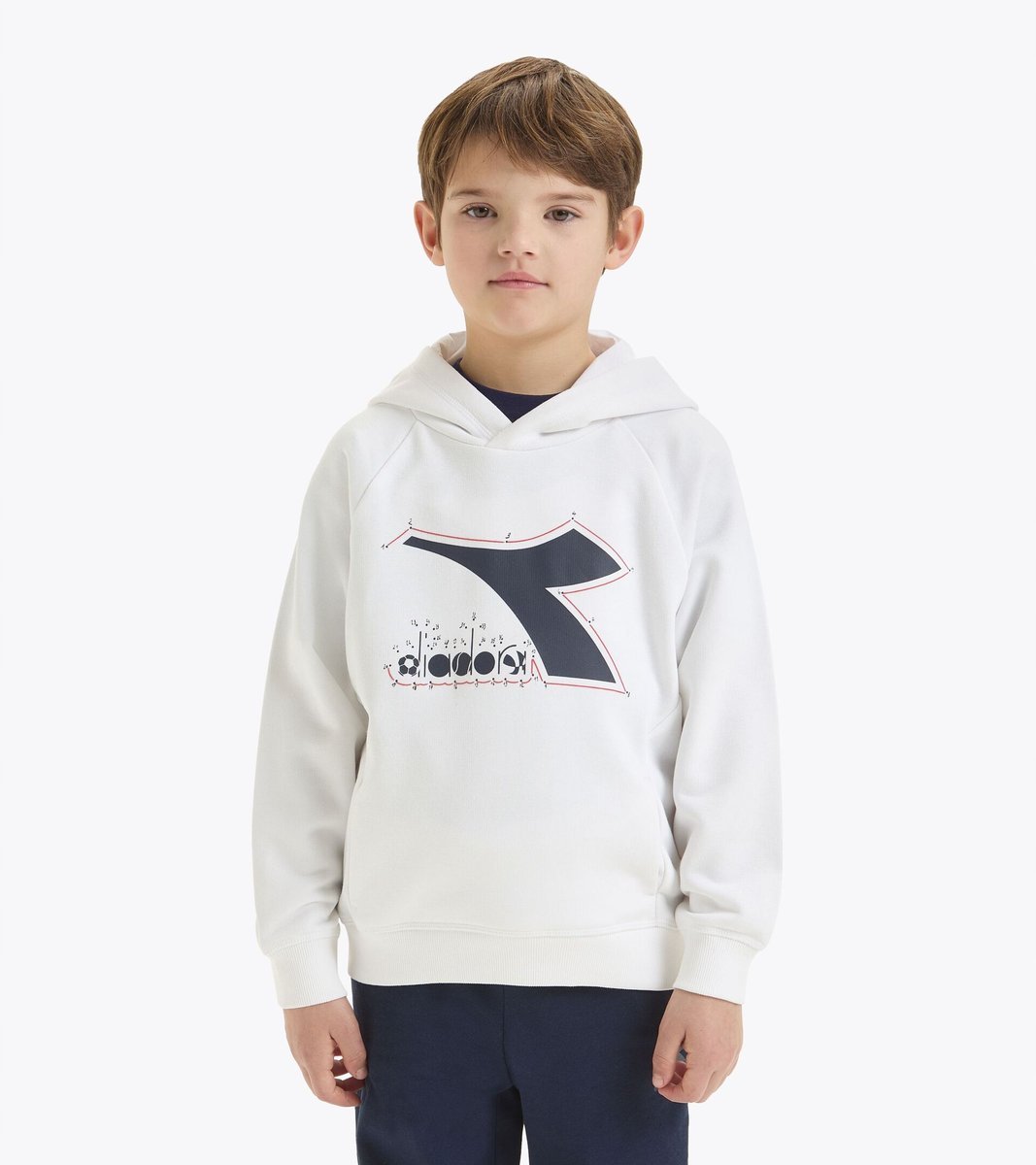DIADORA BIAŁA BLUZA DZIECIĘCA Z NADRUKIEM LOGO 112cm 6FA