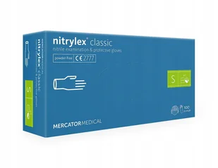 Rękawice Nitrylowe Bezpudrowe Mercator Nitrylex Classic White S 100 Szt - Rękawiczki jednorazowe - miniaturka - grafika 1