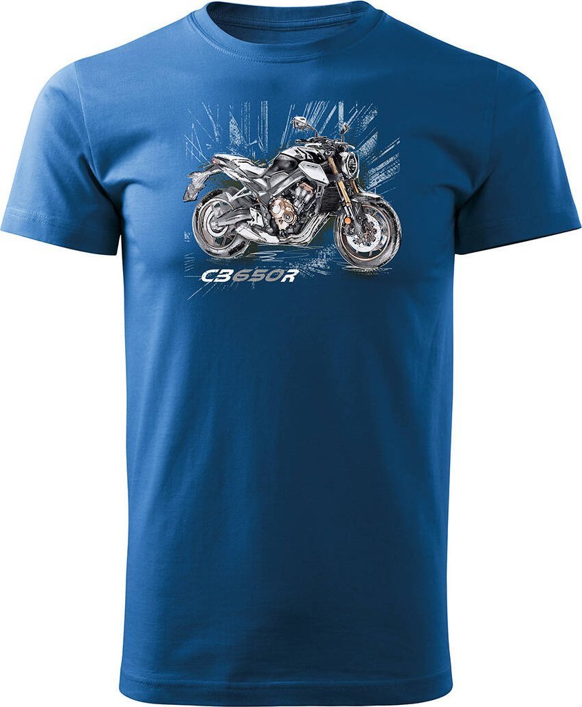 Topslang Koszulka z motocyklem na motor Honda CB650R CB 650 R męska niebieska REGULAR S