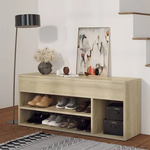 Ławka na buty dąb sonoma 105x30x45 cm materiał drewnopochodny - Szafki na buty - miniaturka - grafika 1