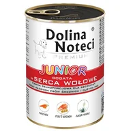 Mokra karma dla psów - Dolina Noteci Premium Pies Junior Serca wołowe puszka 400g - miniaturka - grafika 1