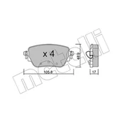 Klocki hamulcowe - Klocki hamulcowe - komplet METELLI 22-1195-0 - miniaturka - grafika 1