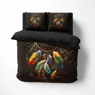 Pościel dla dzieci - Pościel Kolorowy łapacz snów/czarna- 140x200 - 3 części - miniaturka - grafika 1