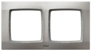 Ramka podwójna do łączników IP-44 srebrny perłowy Ospel Karo RH-2S/43 - Klawisze i ramki - miniaturka - grafika 1