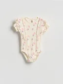 Body dla niemowląt - Reserved - Wzorzyste body z falbankami - złamana biel - miniaturka - grafika 1