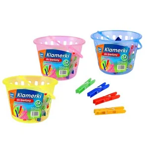 Klamerki do bielizny w koszyku ażurowym 24 sztuki Ravi - Inne artykuły do sprzątania - miniaturka - grafika 1