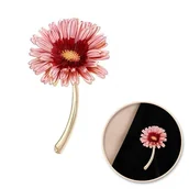 Broszki - Broszka Ozdobna Emaliowana Różowa Stokrotka Bz199 - miniaturka - grafika 1