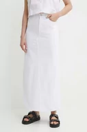 Spódnice - Gestuz spódnica jeansowa kolor biały maxi prosta 10909059 - miniaturka - grafika 1