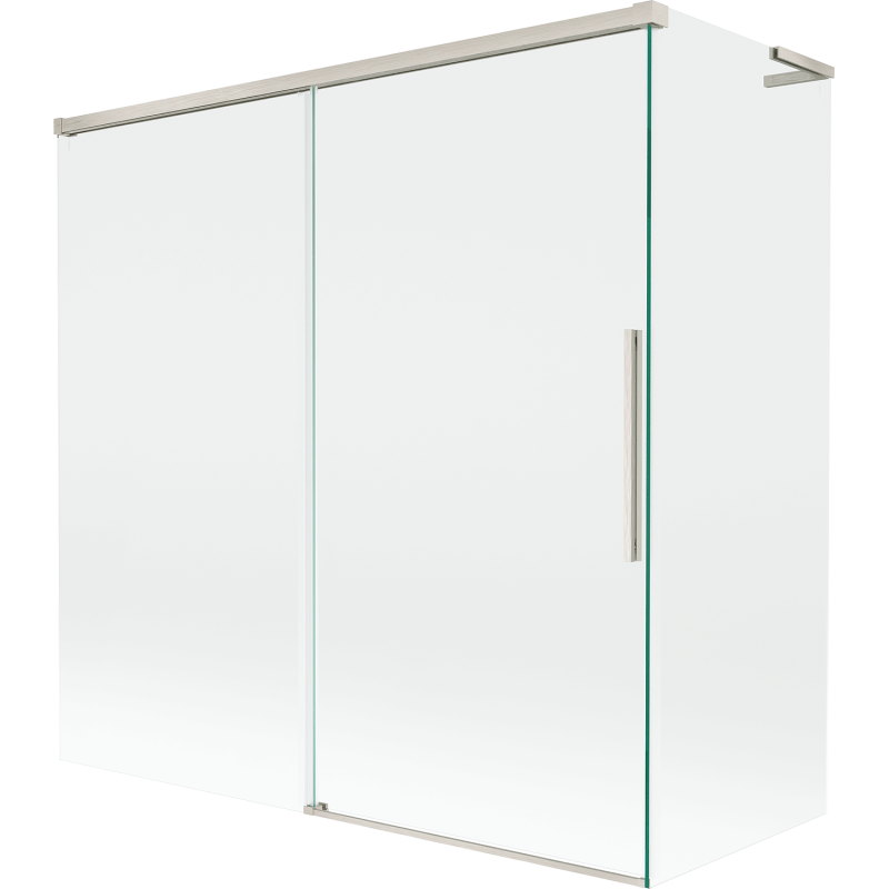 Mexen Rox L parawan nawannowy 2-skrzydłowy rozsuwany 160 + 70 x 150 cm, transparent, nikiel szczotkowany - 8C9L-160-070-97-00