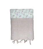 Przewijaki - Mata do przewijania ze zdejmowalnym pokrowcem frotte szaro-miętowa piórko - miniaturka - grafika 1