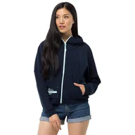 Bluzy damskie - Bluza damska Jack Wolfskin Starboard z kapturem rozsuwana granatowa-XS - miniaturka - grafika 1