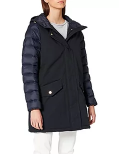 Tommy Hilfiger Damski płaszcz hybrydowy Cybil Nylon, Niebieski (Midnight 403), S - Płaszcze damskie - miniaturka - grafika 1