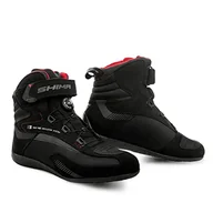 Buty motocyklowe - Shima Exo Męskie Czarne, Letnie Buty Motocyklowe z Wentylowaną Siatką z Systemem Sznurowania Atop, Czarne, 44 EU - miniaturka - grafika 1