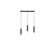 Lampy sufitowe - Leuchten Direkt 15618-18 - Żyrandol na lince BRUNA 3xE27/60W/230V czarny - miniaturka - grafika 1