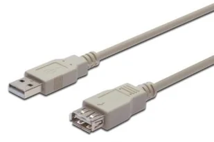 ASSMANN Kabel przedłużający USB 2.0 HighSpeed Typ USB A/USB A M/Ż beżowy 5,0m AK-300202-050-E - Kable USB - miniaturka - grafika 2