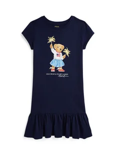 Polo Ralph Lauren Sukienka codzienna 313982151001 Granatowy Regular Fit - Sukienki i spódniczki dla dziewczynek - miniaturka - grafika 1