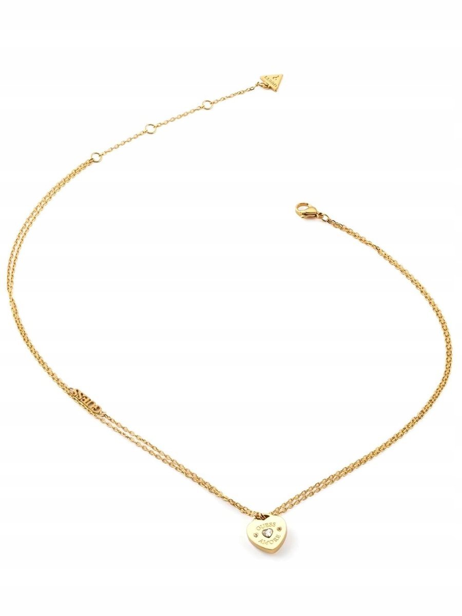 Guess AMORE złoty naszyjnik zawieszka serce JUBN05056JW-YG