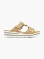 Klapki i japonki damskie - Rieker Klapki z profilowaną wkładką - Damskie - Kolor: Beige - Rozmiar: 36 - miniaturka - grafika 1