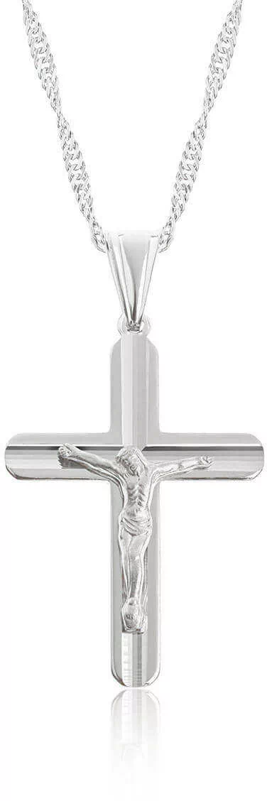 Krzyżyk srebrny z łańcuszkiem