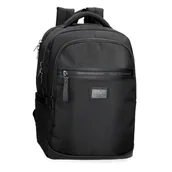 Torby na laptopy - Pepe Jeans Blackmore 15,6-calowy plecak na laptopa czarny 30 x 42 x 14,5 cm poliester z akcentami ze sztucznej skóry 14,5 l by Joumma Bags, Czarny (Black), Talla única, plecak na laptopa - miniaturka - grafika 1