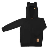 Bluzy i sweterki niemowlęce - Bluza z uszami misia - czarna - miniaturka - grafika 1
