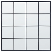 Lustra - Metalowe lustro ścienne okno 78 x 78 cm czarne BLESLE - miniaturka - grafika 1