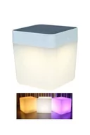 Lampy ogrodowe - Lutec TABLE CUBE Biała LED RGB 1W zasilanie solarne IP44 Lampka stołowa zewnętrzna 6908003331 6908003331 - miniaturka - grafika 1