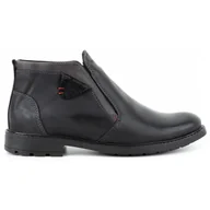 Buty zimowe męskie - Buty męskie sztyblety skórzane zimowe 855 czarne - Komodo - miniaturka - grafika 1