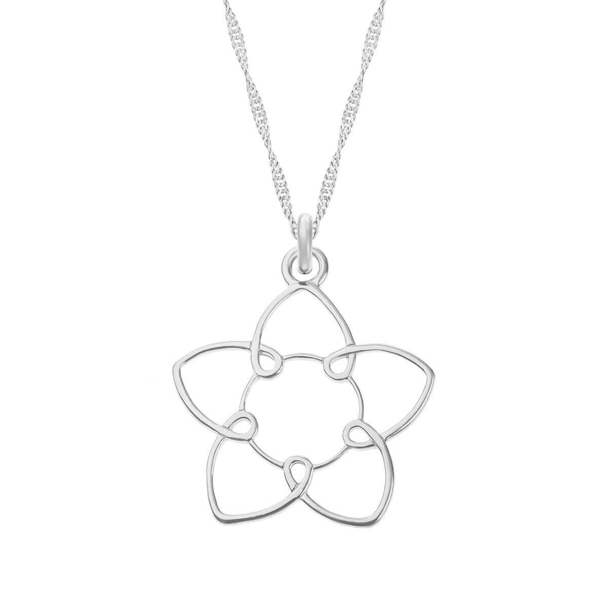 Naszyjnik srebrny kwiatek ażurowy