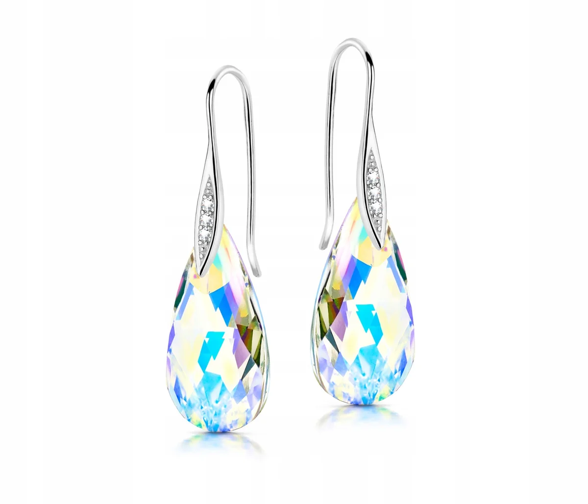 SREBRNE KOLCZYKI SWAROVSKI WISZĄCE +