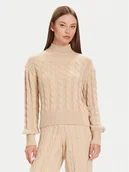 Swetry damskie - Guess Golf W5BR30 Z1192 Beżowy Relaxed Fit - miniaturka - grafika 1