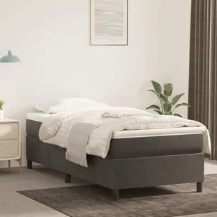 Lumarko Łóżko kontynentalne, ciemnoszare, obite aksamitem, 80x200 cm - Łóżka - miniaturka - grafika 1