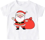 Koszulki dla dziewczynek - Koszulka z mikołajem dla dziecka mikołajek300 - miniaturka - grafika 1