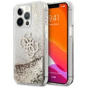 Etui i futerały do telefonów - Guess Etui 4G Big Liquid Glitter do Apple iPhone 13 Pro Złoty | GUHCP13LLG4GGO - miniaturka - grafika 1