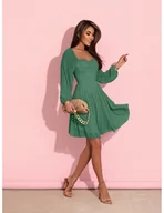 Sukienki - Elegancka rozkloszowana sukienka YUNNA - miętowa - Magmac - miniaturka - grafika 1