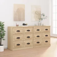 Szafki do salonu - vidaXL Szafki, 2 szt., dąb sonoma, materiał drewnopochodny - miniaturka - grafika 1