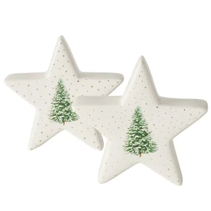 2x stojak dekoracyjny Eleganza gwiazda białe złoto choinka H14cm figurka Boże Narodzenie - Choinki - miniaturka - grafika 1