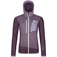 Bluzy sportowe damskie - Bluza damska Ortovox Fleece Grid Hoody W Rozmiar: M / Kolor: fioletowy - miniaturka - grafika 1