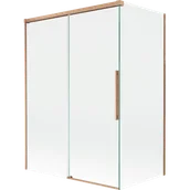 Parawany nawannowe - Mexen Rox parawan nawannowy 2-skrzydłowy rozsuwany 120 + 70 x 150 cm, transparent, miedż szczotkowana - 8C9-120-070-65-00 - miniaturka - grafika 1