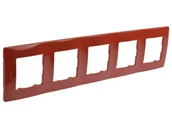 Klawisze i ramki - Legrand Niloe Ramka pięciokrotna czerwona 665025 - miniaturka - grafika 1