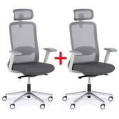 Fotele i krzesła biurowe - Krzesło biurowe JAMES 1+1 GRATIS szary - miniaturka - grafika 1