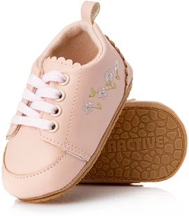 Lekkie różowe buciki dziecięce dla dziewczynki do nauki chodzenia r. 19/20 - Buty dla dziewczynek - miniaturka - grafika 1