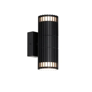 QAZQA Design buiten wandlamp zwart 2-lichts IP44 - Boris - Lampy ogrodowe - miniaturka - grafika 1