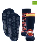 Skarpetki dla dzieci - ewers Skarpety antypoślizgowe (2 pary) w kolorze granatowym - miniaturka - grafika 1